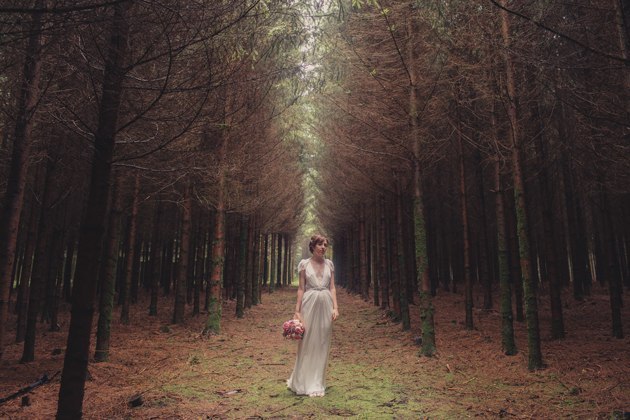 Boda en bosque Bélgica novia 